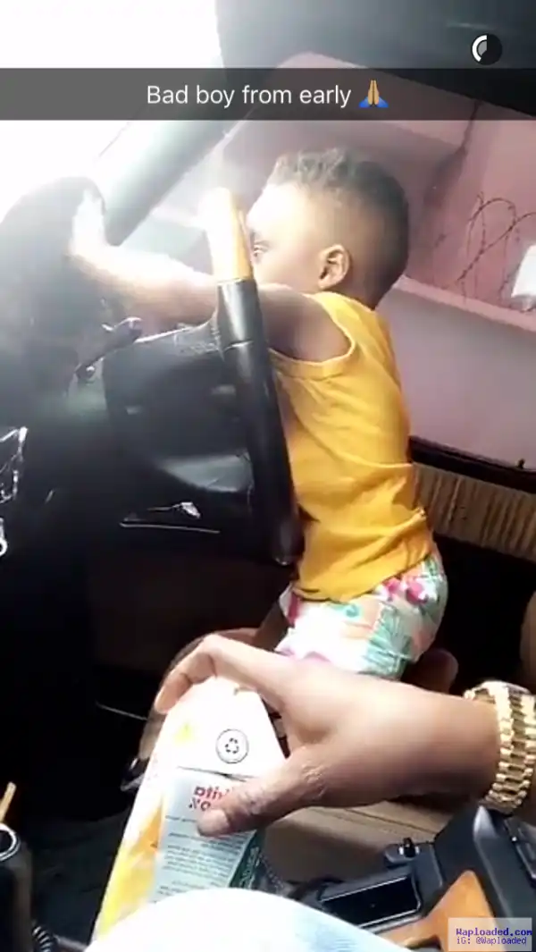 Photos: Olamide Spends Quality Time With His Son, Batifeori, As They Ride On His Mercedes G-Wagon SUV